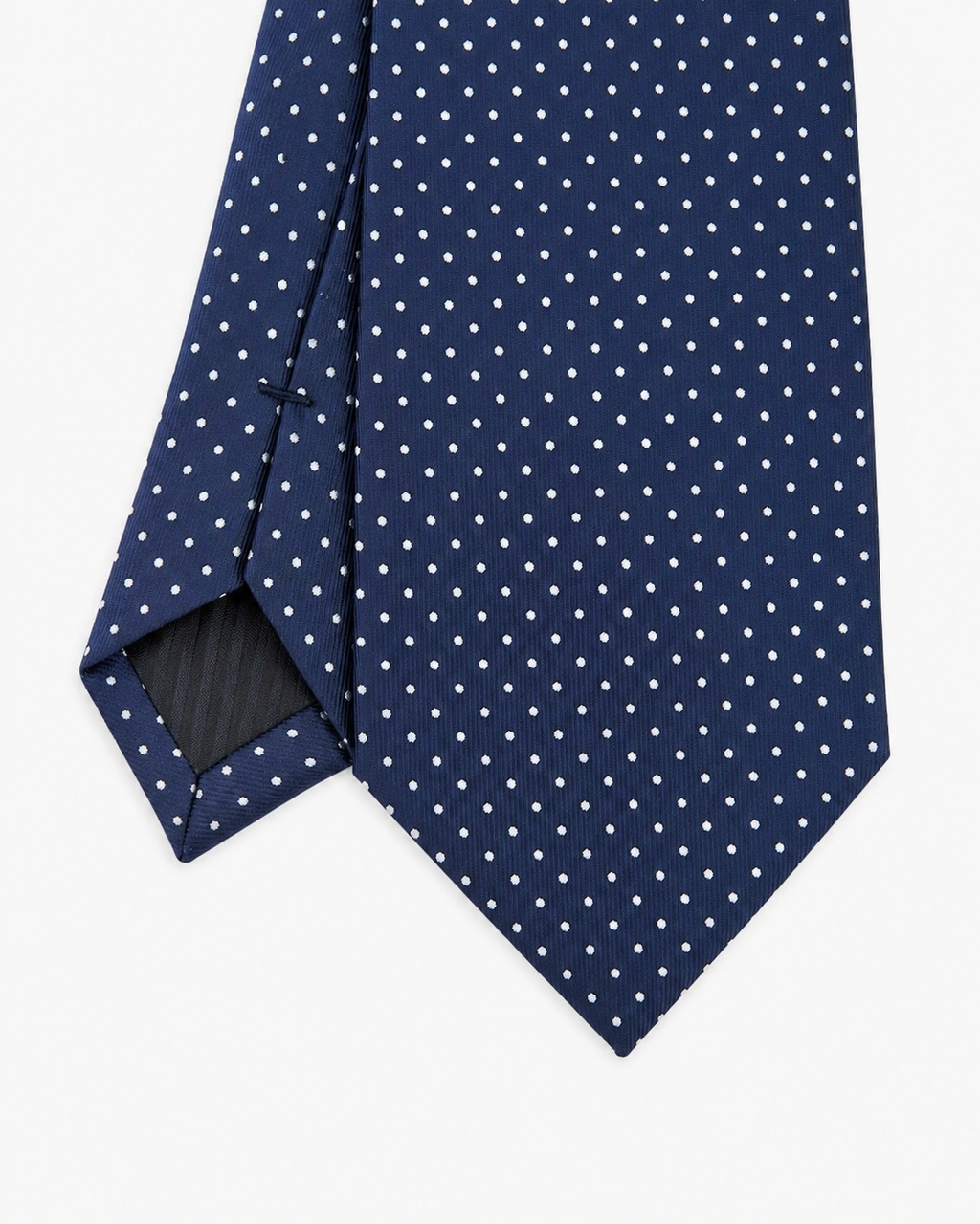 Cravatta Uomo Blu a Pois Bianchi Elegante