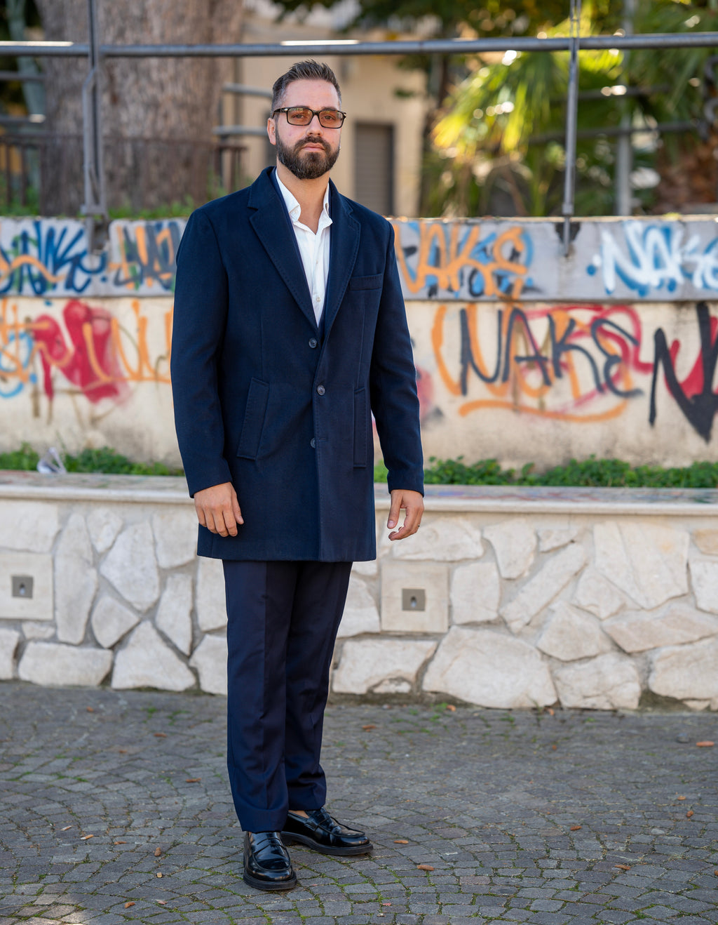 Cappotto Uomo Blu Navy