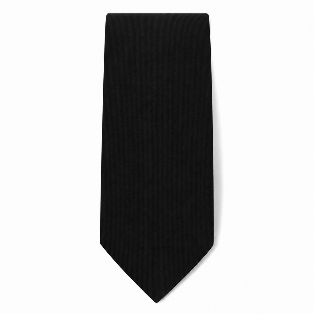 Cravatta Uomo Nera Tinta Unita Elegante