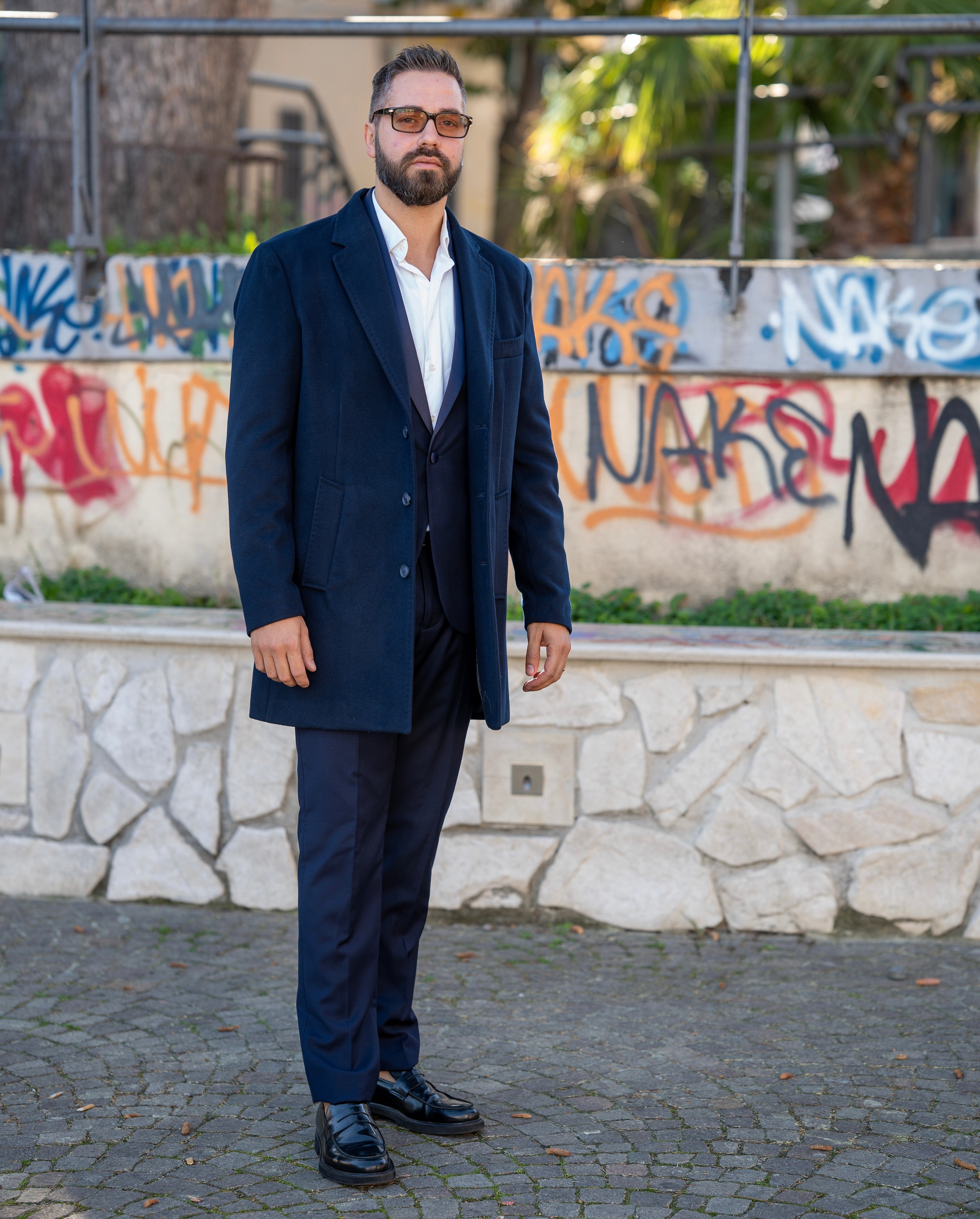 Cappotto Uomo Blu Navy