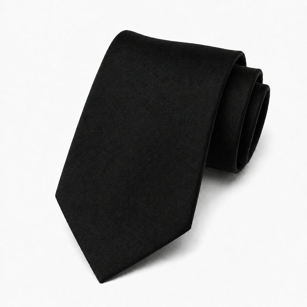 Cravatta Uomo Nera Tinta Unita Elegante
