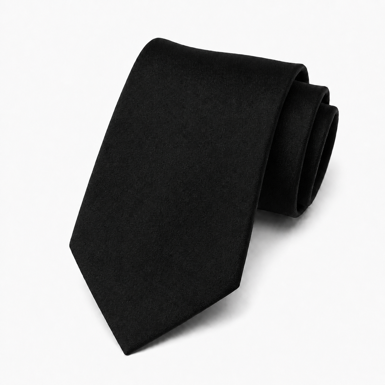 Cravatta Uomo Nera Tinta Unita Elegante