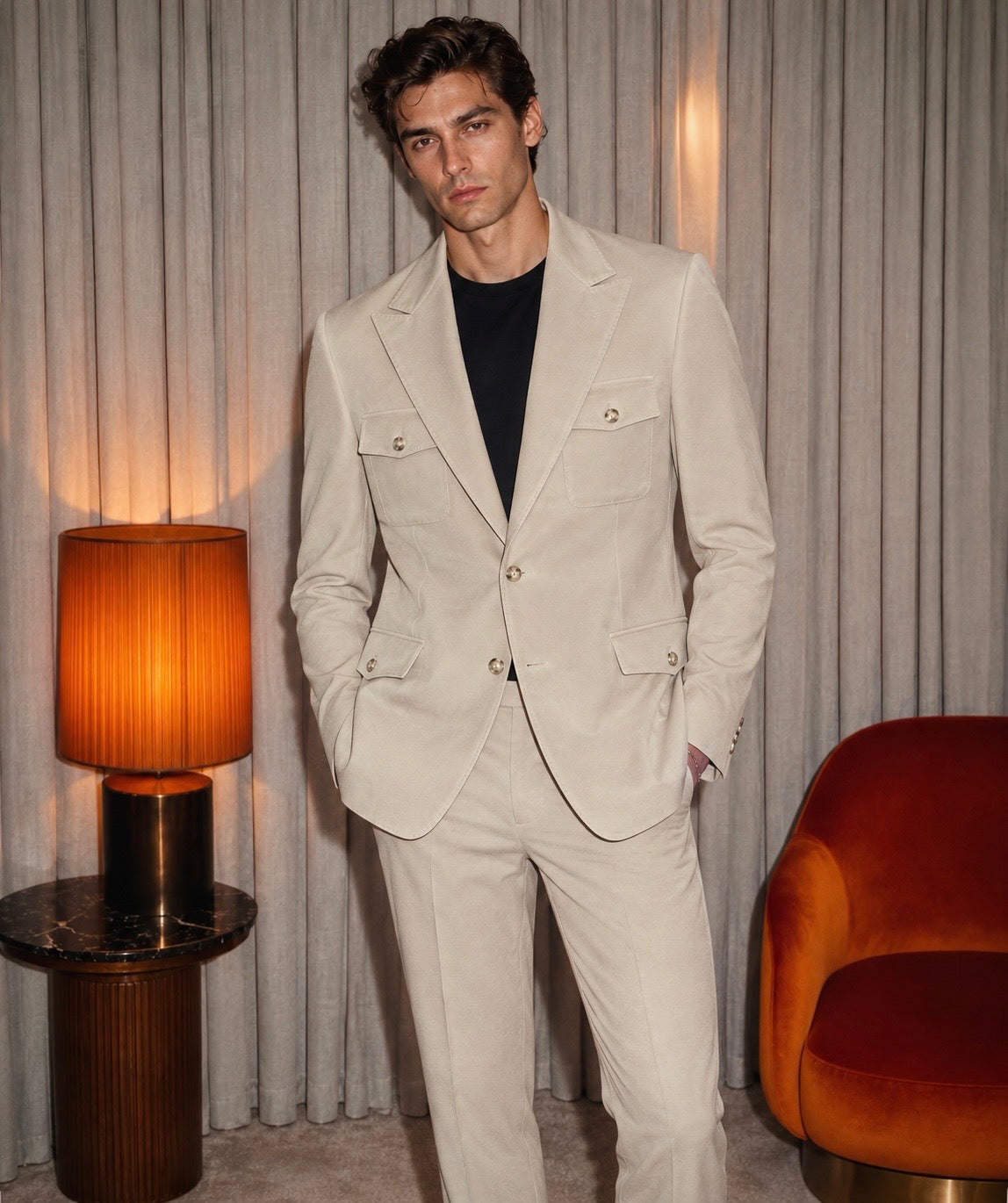 Giacca Uomo Safari  Beige
