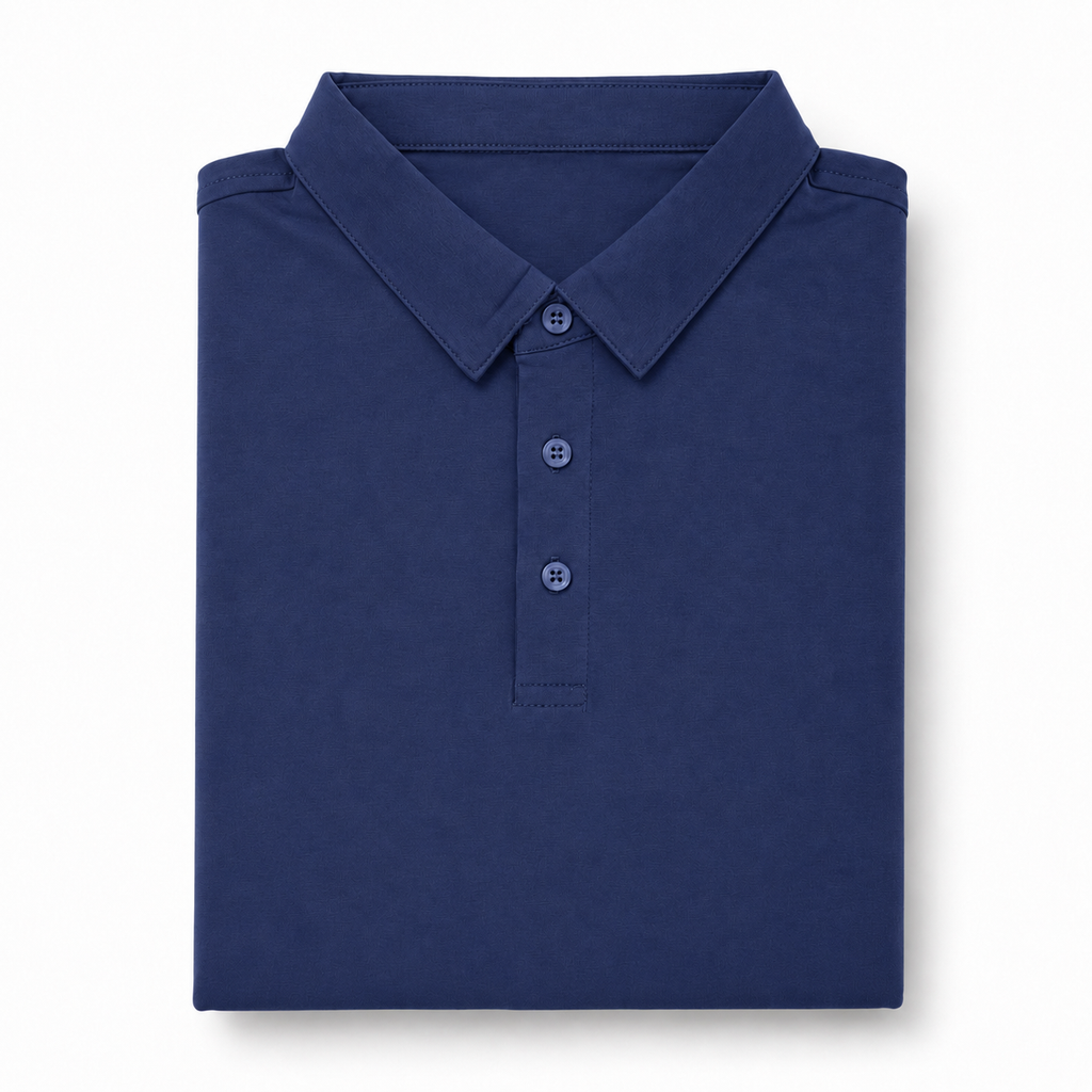 Polo uomo blu elegante casual