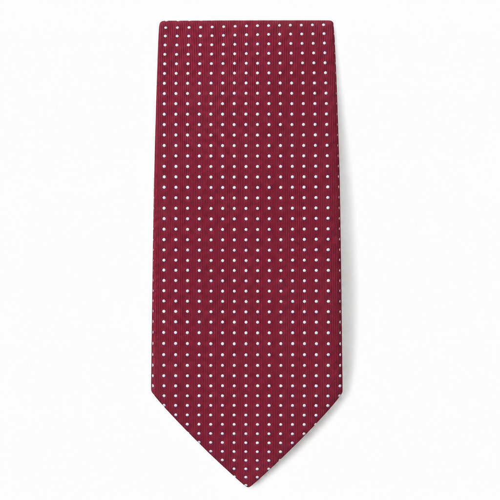 Cravatta uomo bordeaux a pois elegante