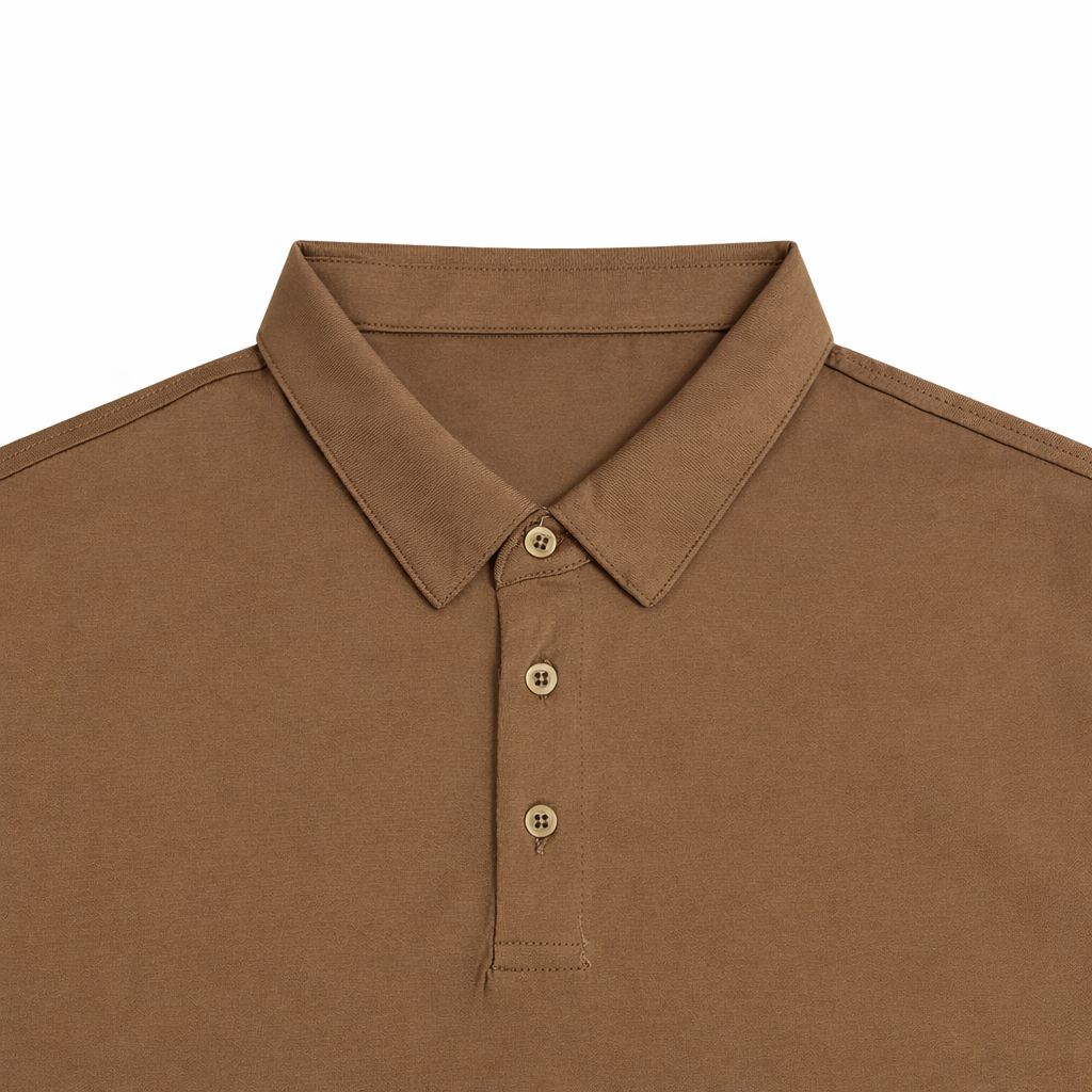 Polo uomo marrone elegante casual
