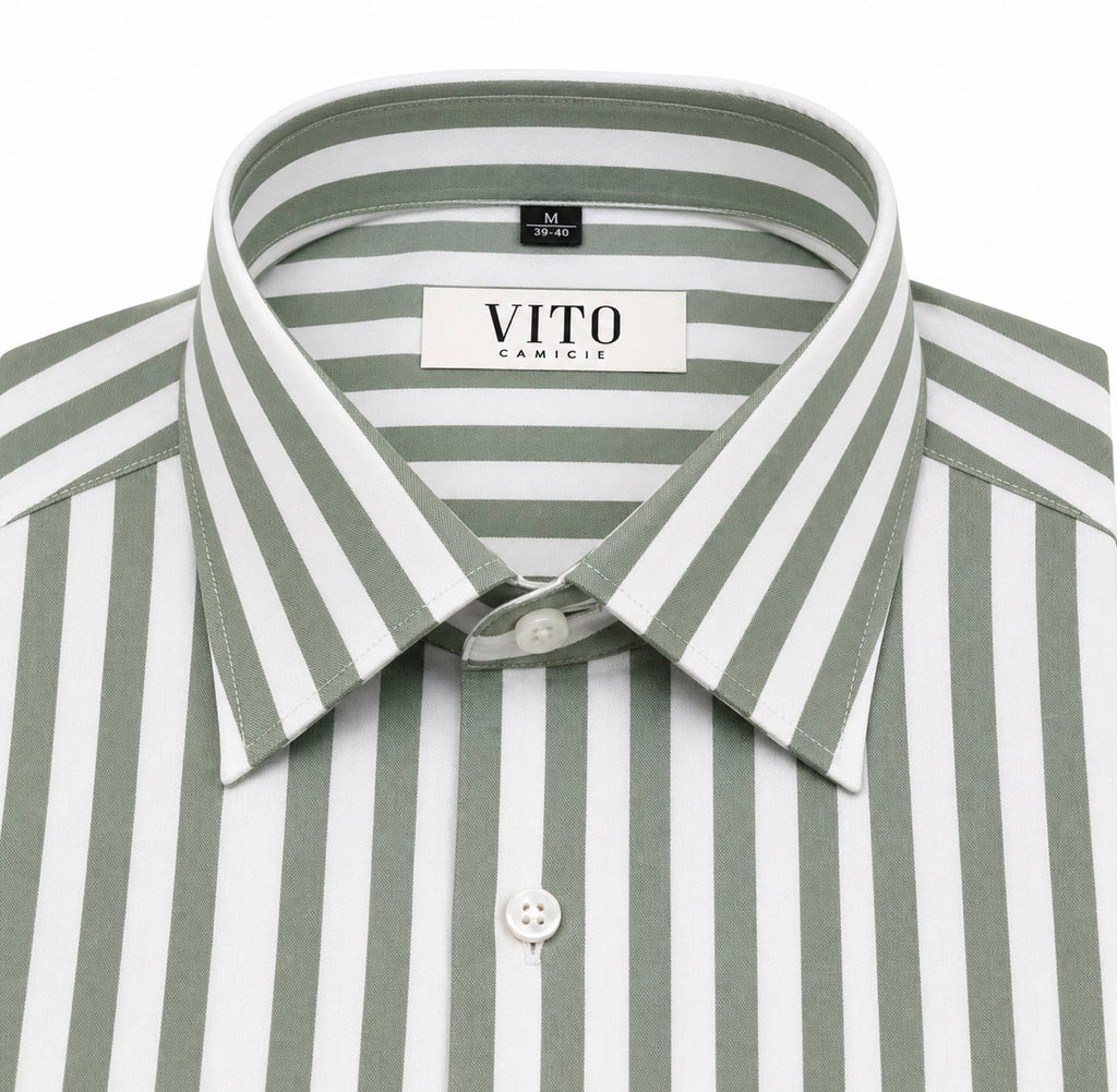 Camicia Uomo a Righe Verdi