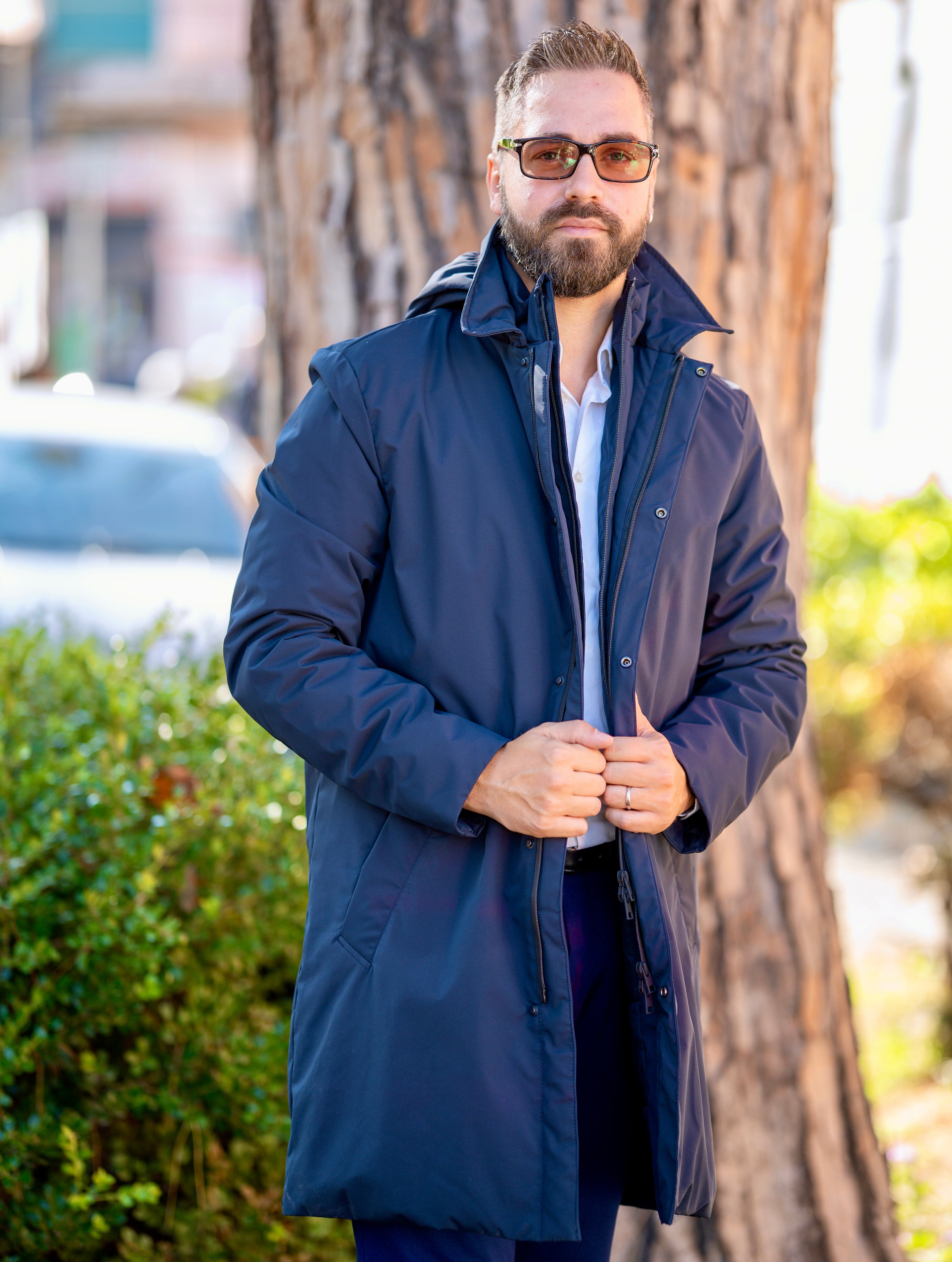 Giacca Impermeabile Uomo Blu Navy