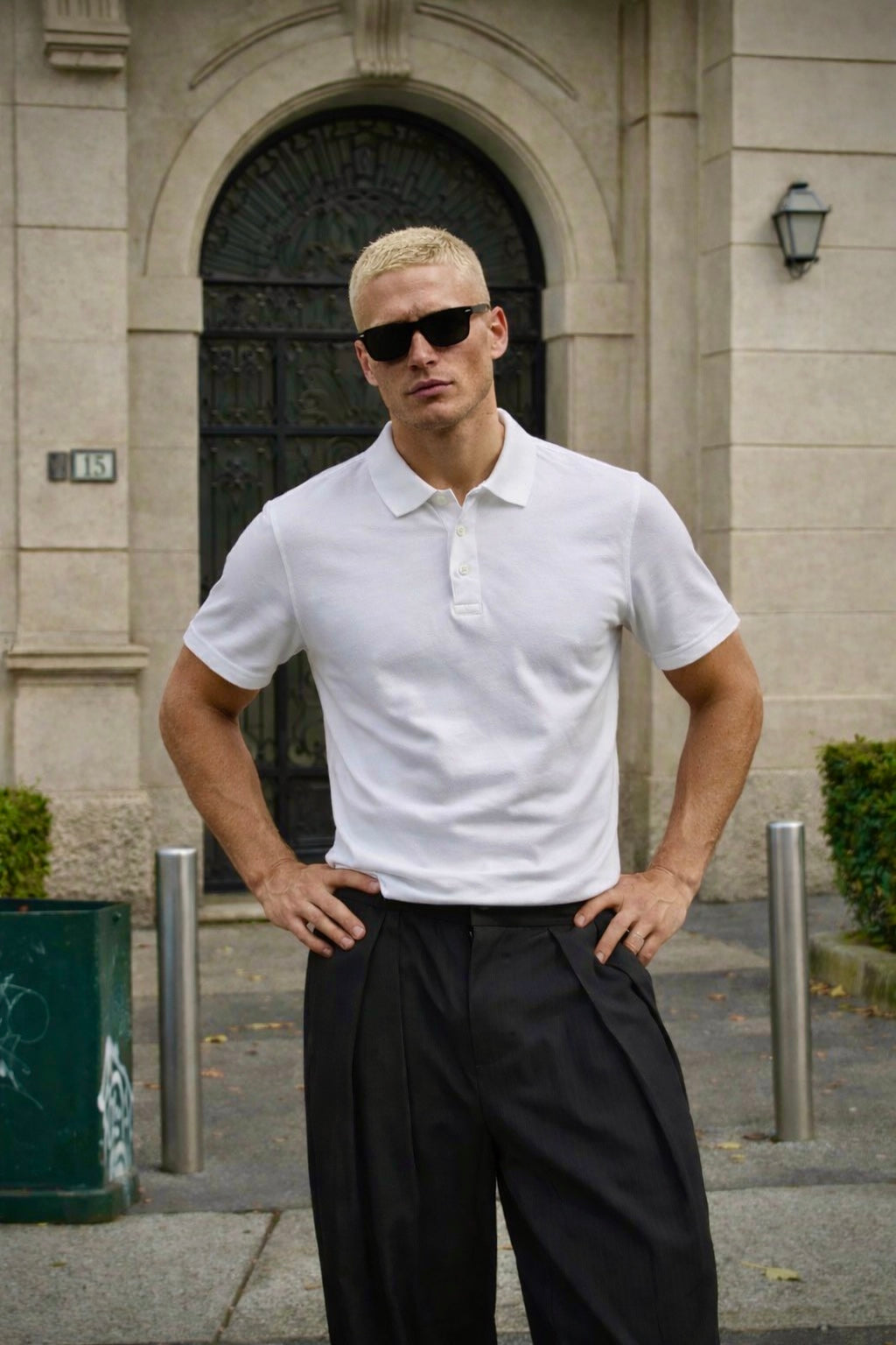 Polo uomo bianca elegante casual
