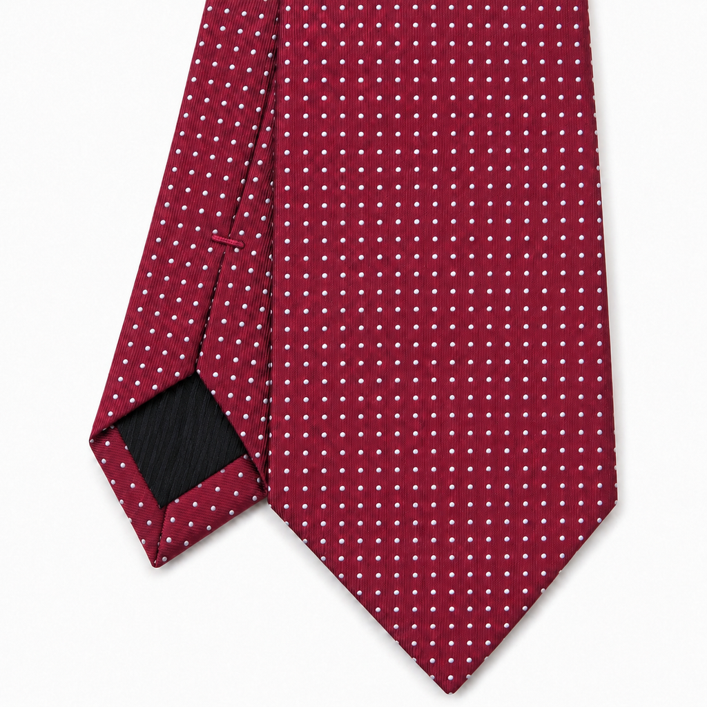Cravatta uomo bordeaux a pois elegante