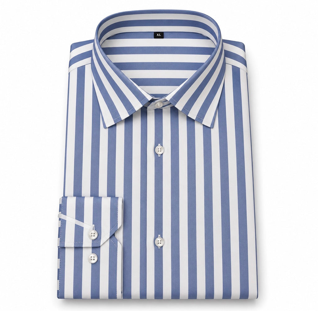Camicia Uomo a Righe Azzurre