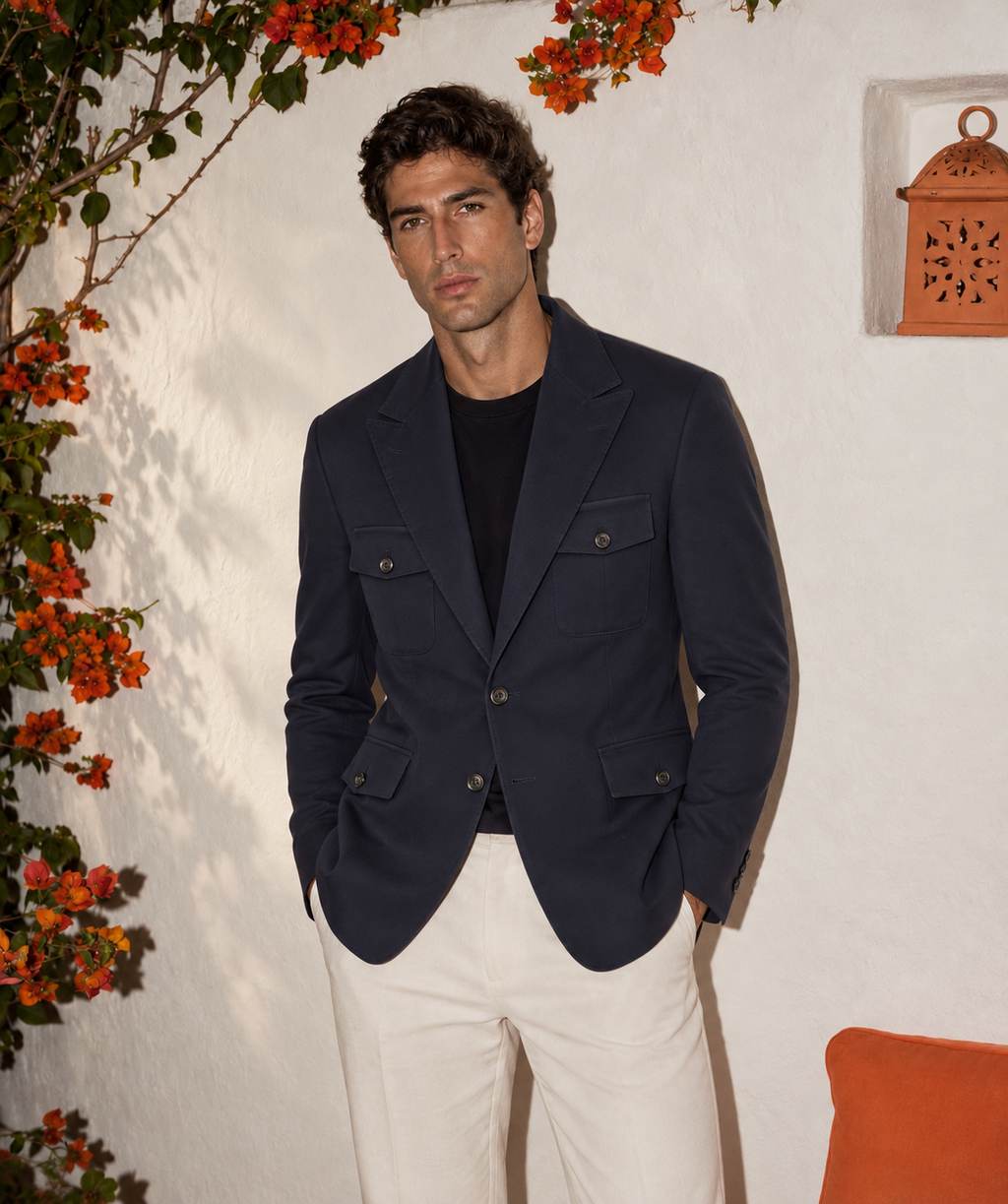 Giacca Uomo Safari  Blu Navy
