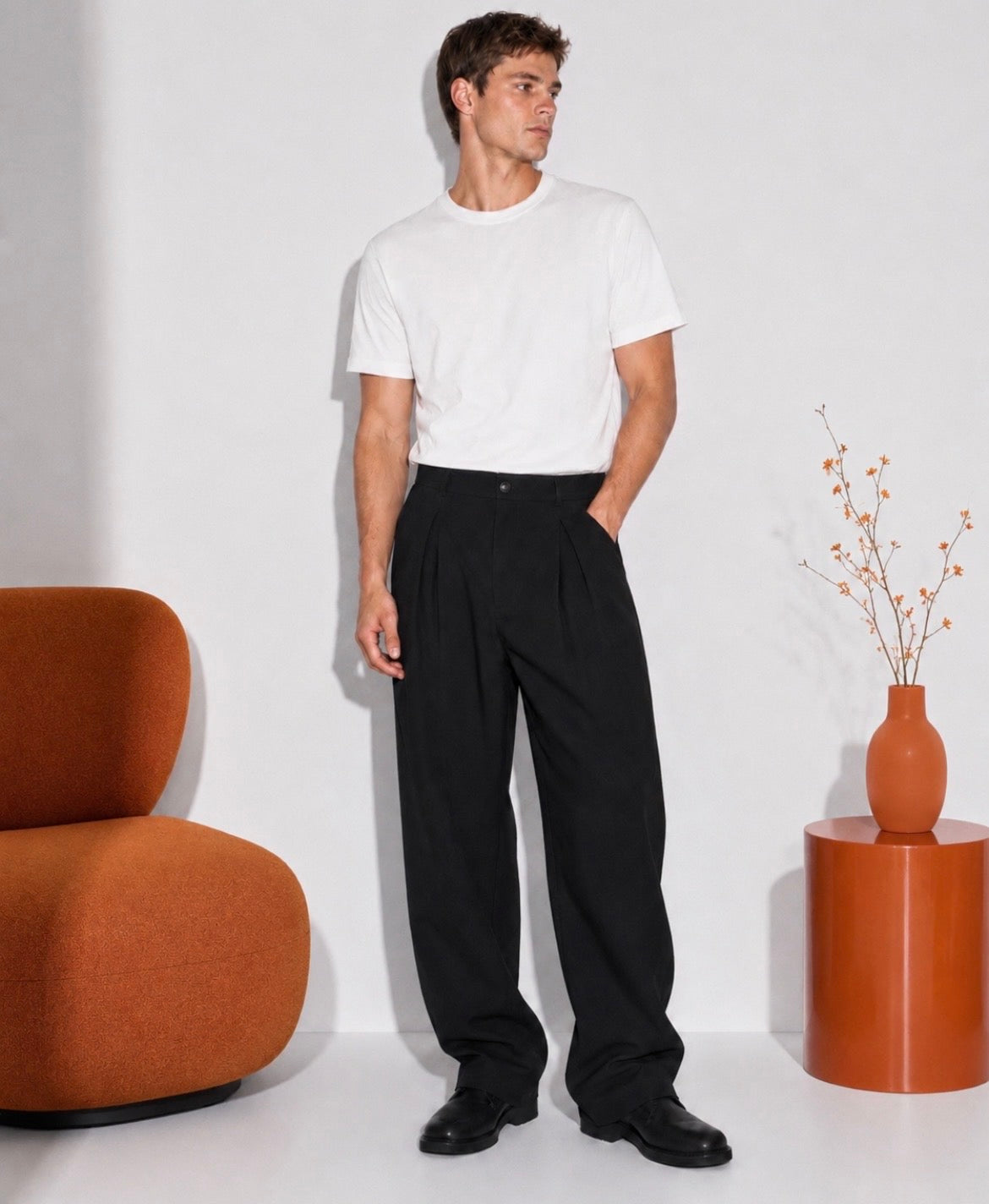 Pantalone uomo nero elegante casual