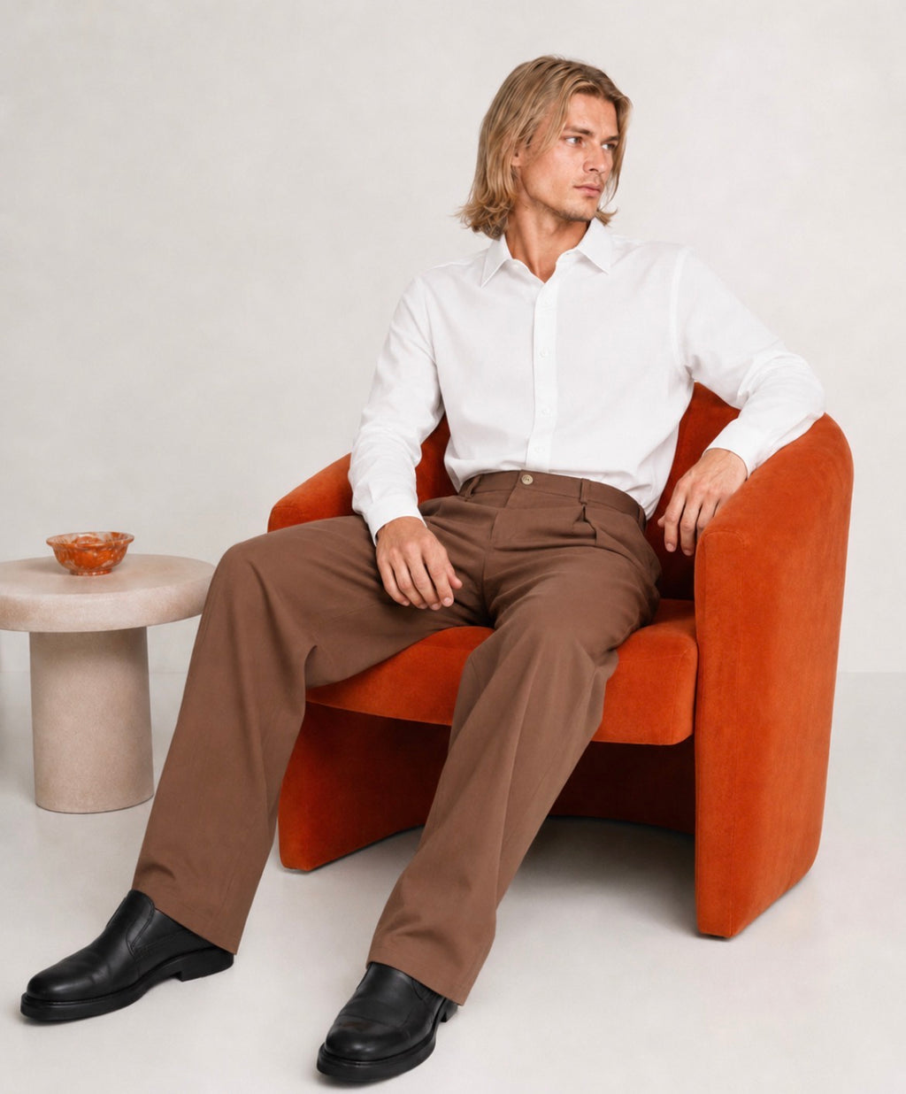 Pantalone uomo marrone elegante casual