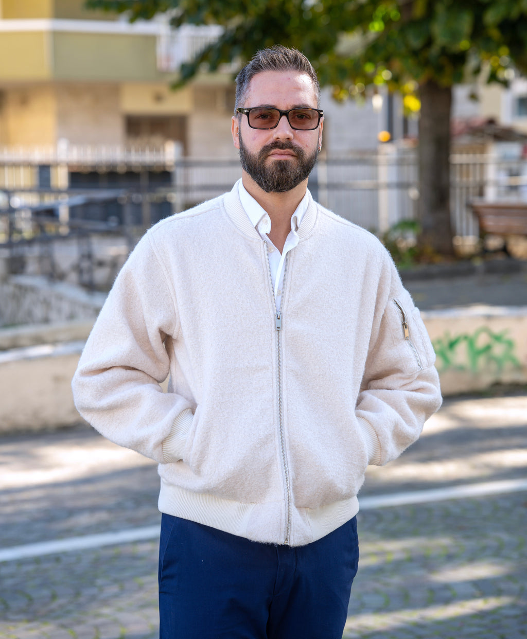 Teddy Bomber bianco