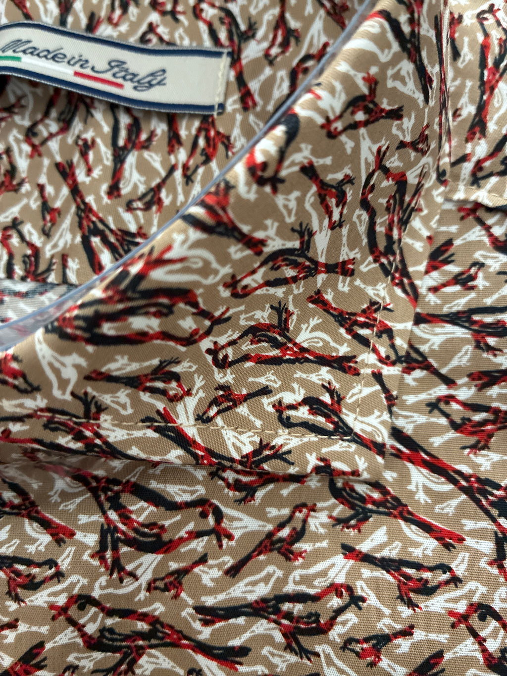Camicia Uomo Fantasia Beige